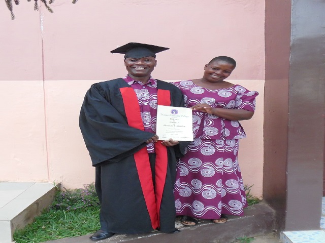 Amos graduating from Bible College