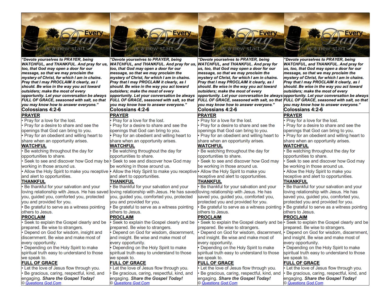4 Prayer Bookmarks for Sharing the Gospel.