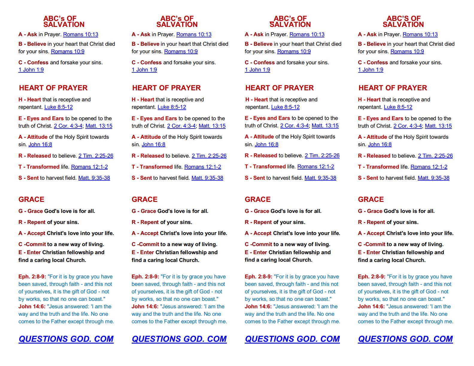 Romans Road 4 Tracts Or 4 Bookmarks